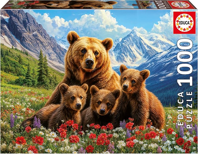 Educa - Puzzle de 1000 pièces pour Adultes | Ours grizzlis du Canada | Dimensions : 68 x 48 cm | 14 Ans et Plus (20553)