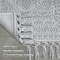 Vista 4 de French Connection Nellore - Tapetes de baño, tejidos y con cuentas, tapetes de baño duraderos, tapetes gruesos para baño y ducha, 26 x 49 pulgadas