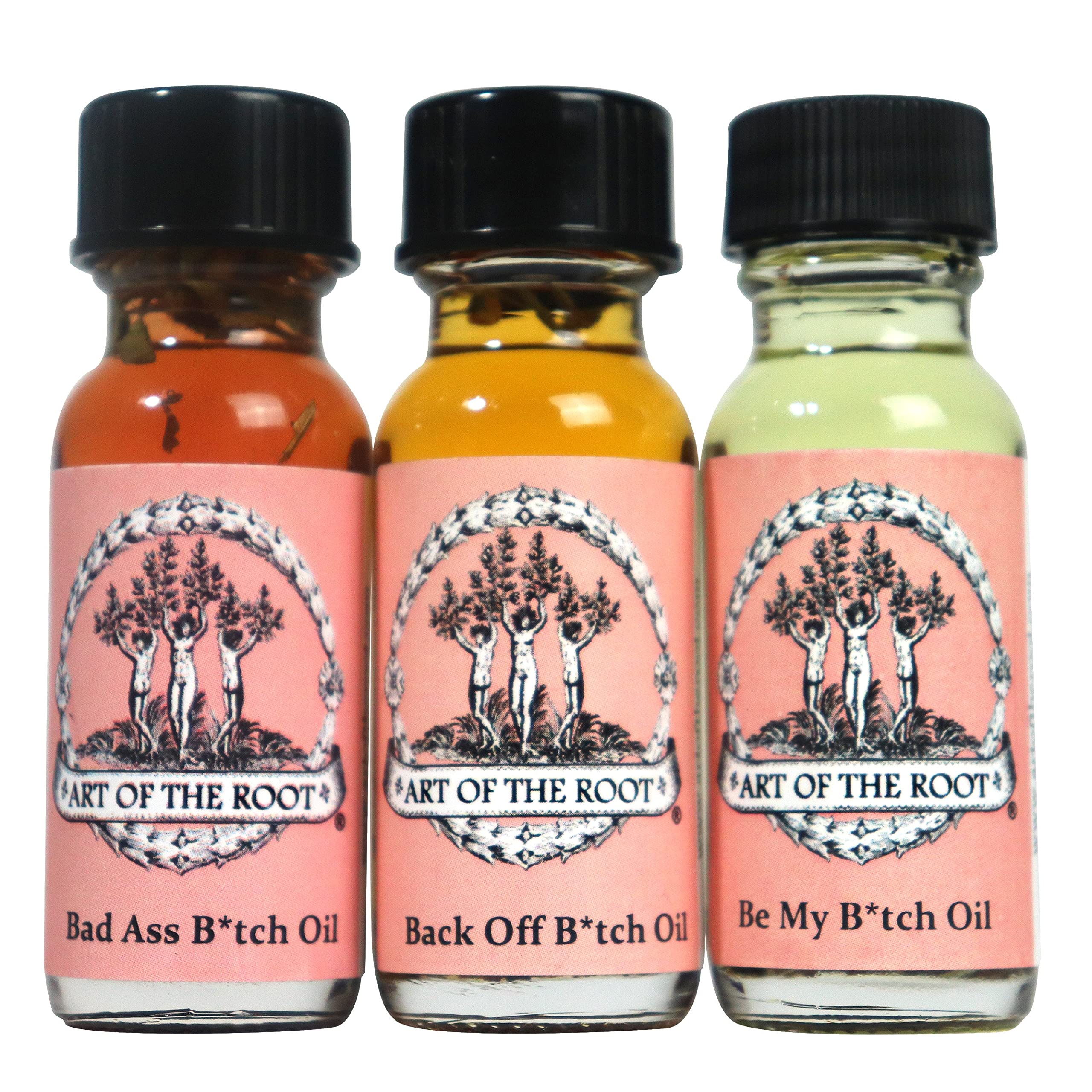Bad Ass Bitch 3 Oil Set | Bad Ass Bitch. Be My Bitch & Back Off Bitch Oils | Respect, Influence, Control, Power & Strength Rituals | Wiccan Pagan Hoodoo Conjure Magick