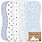5-Pack Muslin Burp Cloths Baby Boy, Girl - Very Absorbent Baby Burp Cloth Rags, 8-Layers Viscose Derived from Bamboo Cotton Muslin Towel, Super Soft Spit Up Rags, No Shrink Washcloths (Constellation)