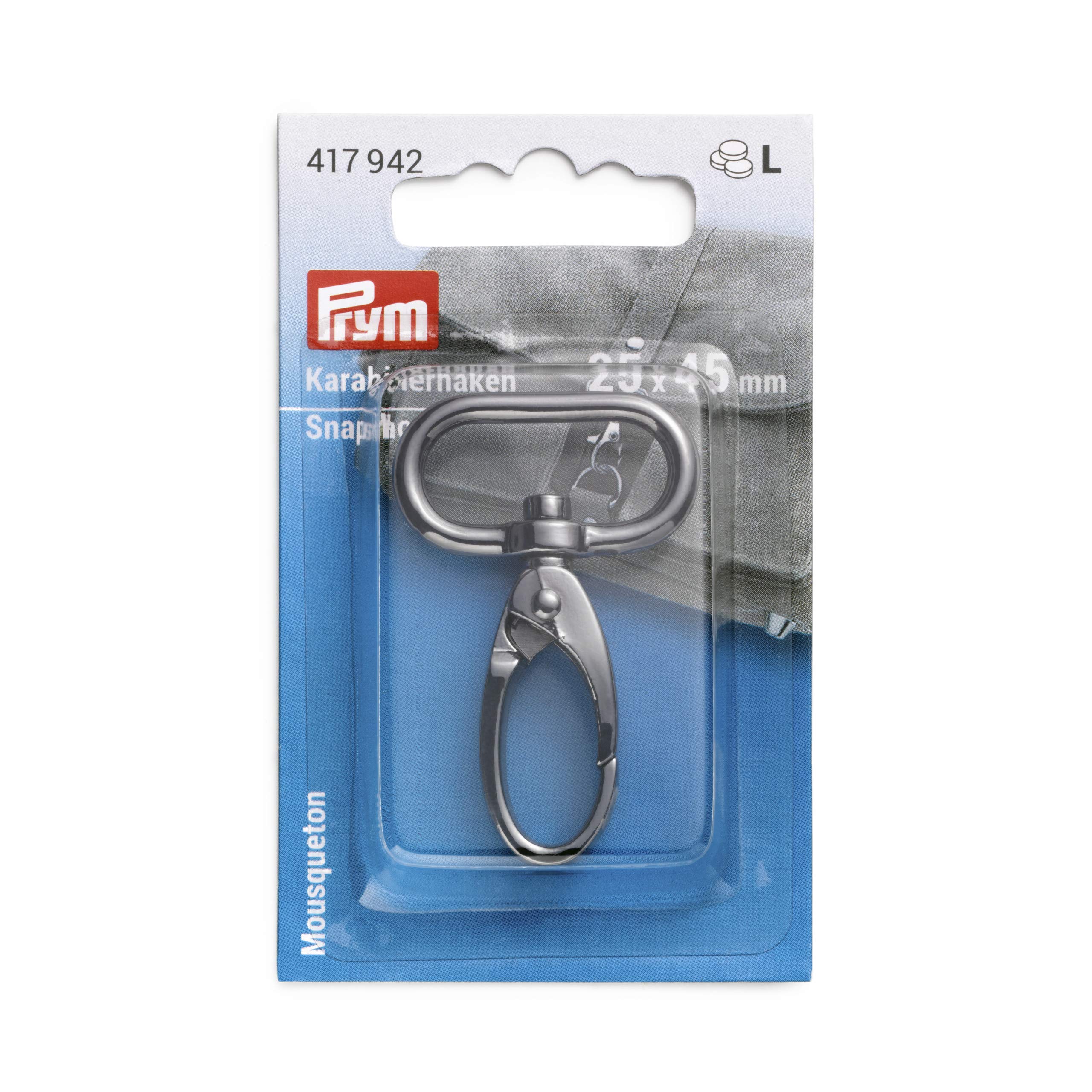 Prym Snap Hook, Zinc Alloy, Gunmetal, 25 x 45 mm, PRYM_417942-1
