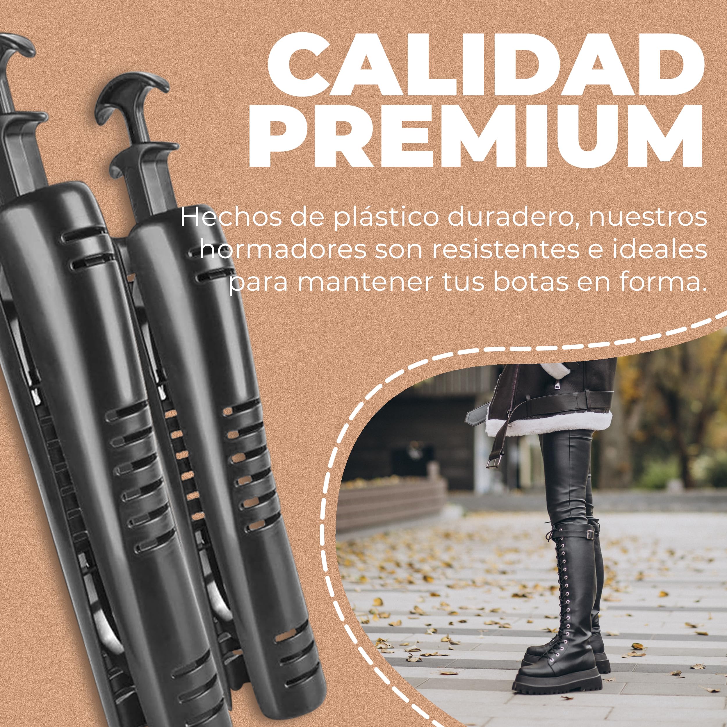 2 soportes para botas altas hasta la rodilla | Árbol de botas negro automático extra largo | Moldeadores de botas hasta la rodilla | Insertos de botas para mantener la forma para zapatos de mujer y hombre (1 par, 12.5 pulgadas), Black
