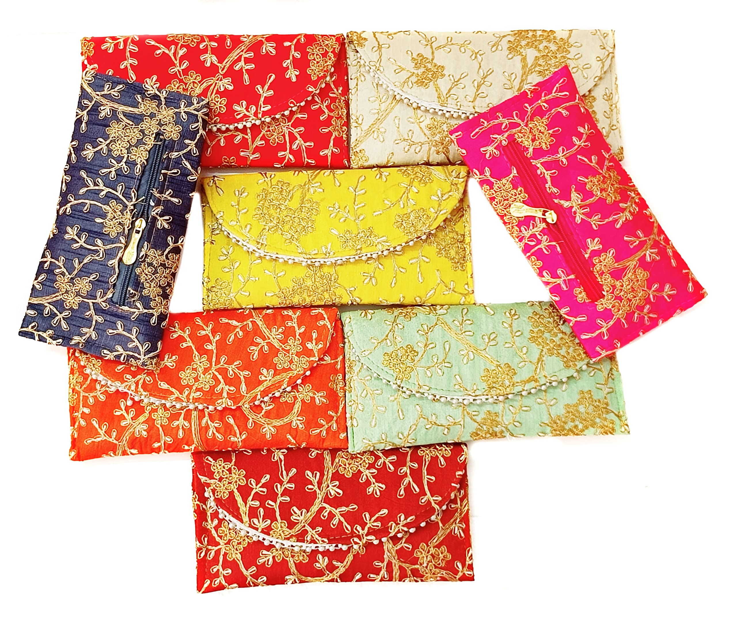 Trendifly Embroidery Flower Design Wedding return gift Clutch women wholesale bridal Traveling potli bag with Zipper for Ladies Baby Shower Shagun Purse Gifting Haldi Mehandi Girls (Set Of 4) (B0C38R311Z) Amazon Price History, Amazon Price Tracker