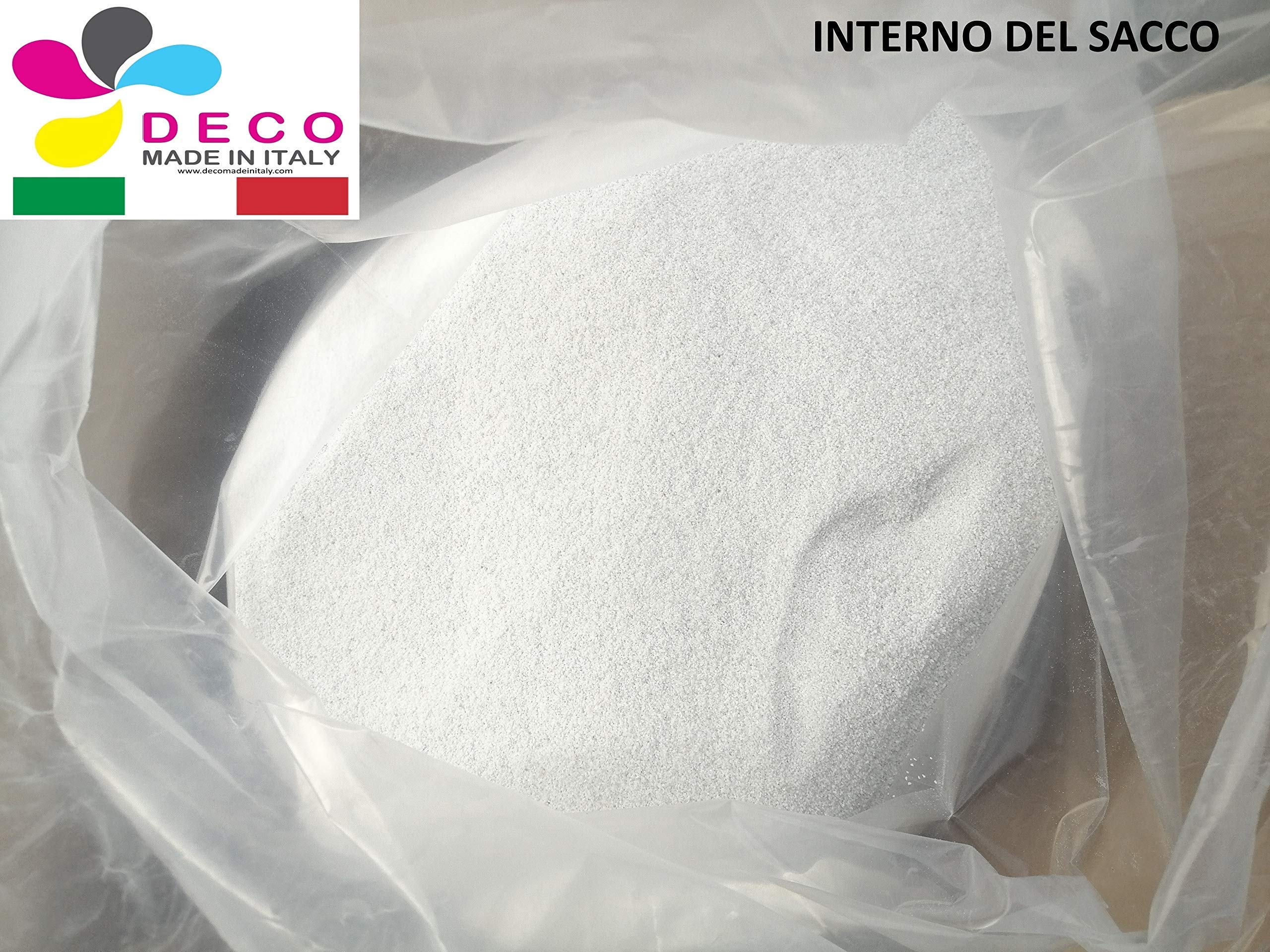 Decomadeinitaly Sabbia Bianca CARAIBICA 20KG - Sabbia posacenere, Sabbia Giardino Zen, Spessore 0.3/0.7 per Decorazioni di Ogni Genere.
