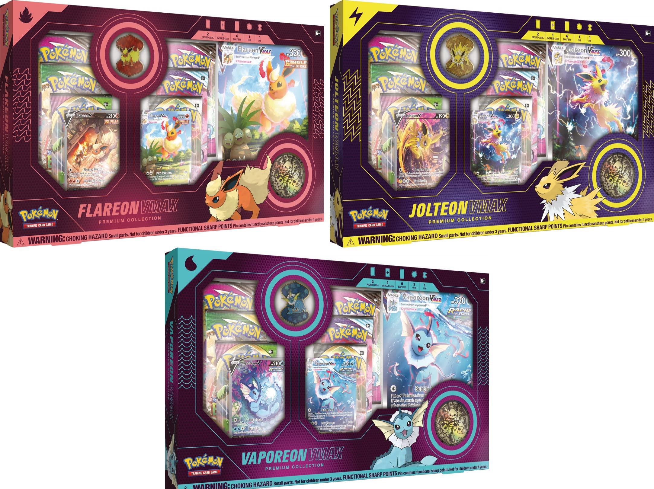 Pokemon Eevee Evolution VMAX Premium Collection Set of 3