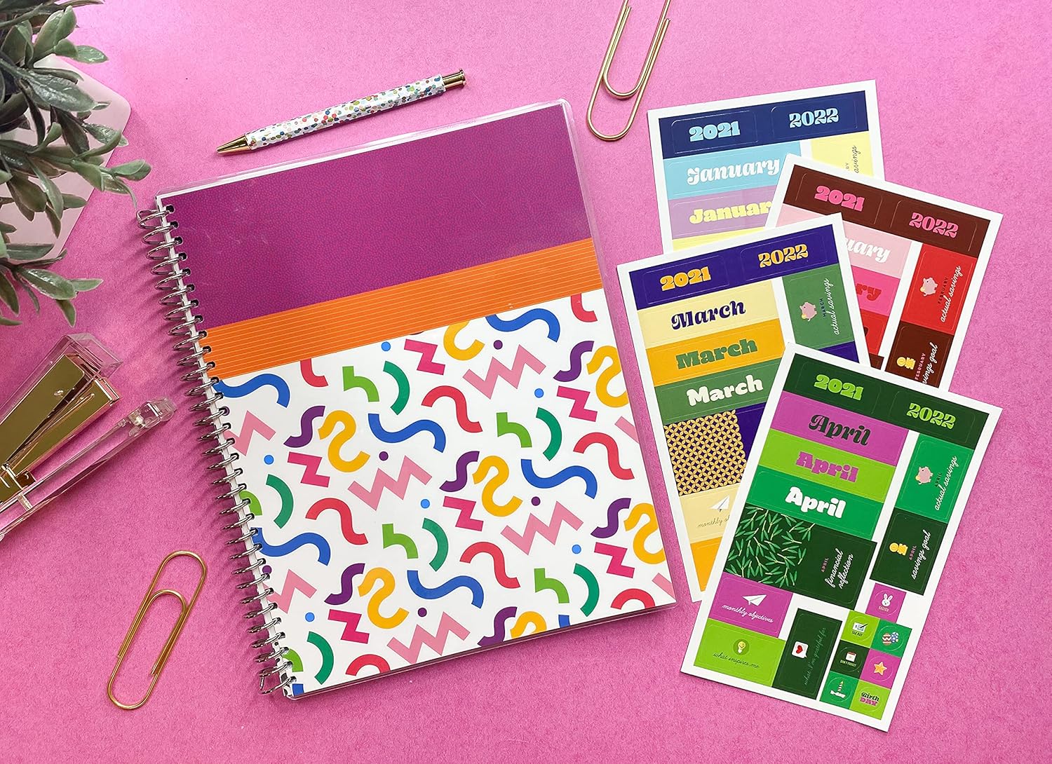 Budget Planner - Undated Monthly Planner, Bill & Expense Tracker, Cash Envelope Budgeting, Debt, Income, & Savings Budget Binder with Sticker Set - Paycheck Planner (Multi Colored)