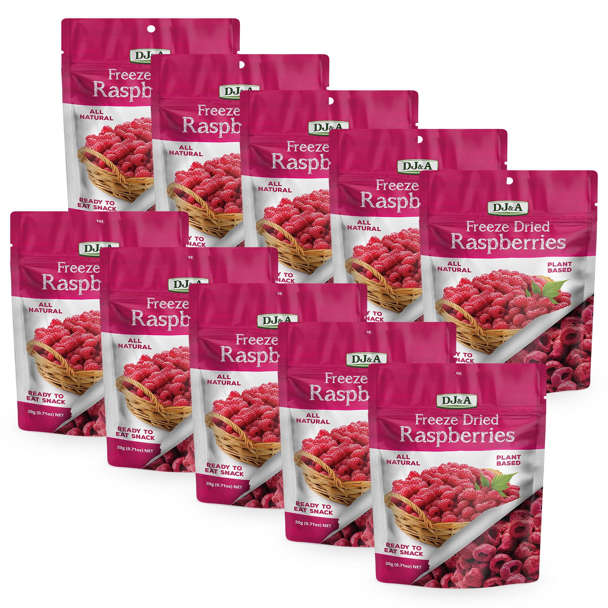 DJ&A Freeze Dried Raspberries 10 x 20g