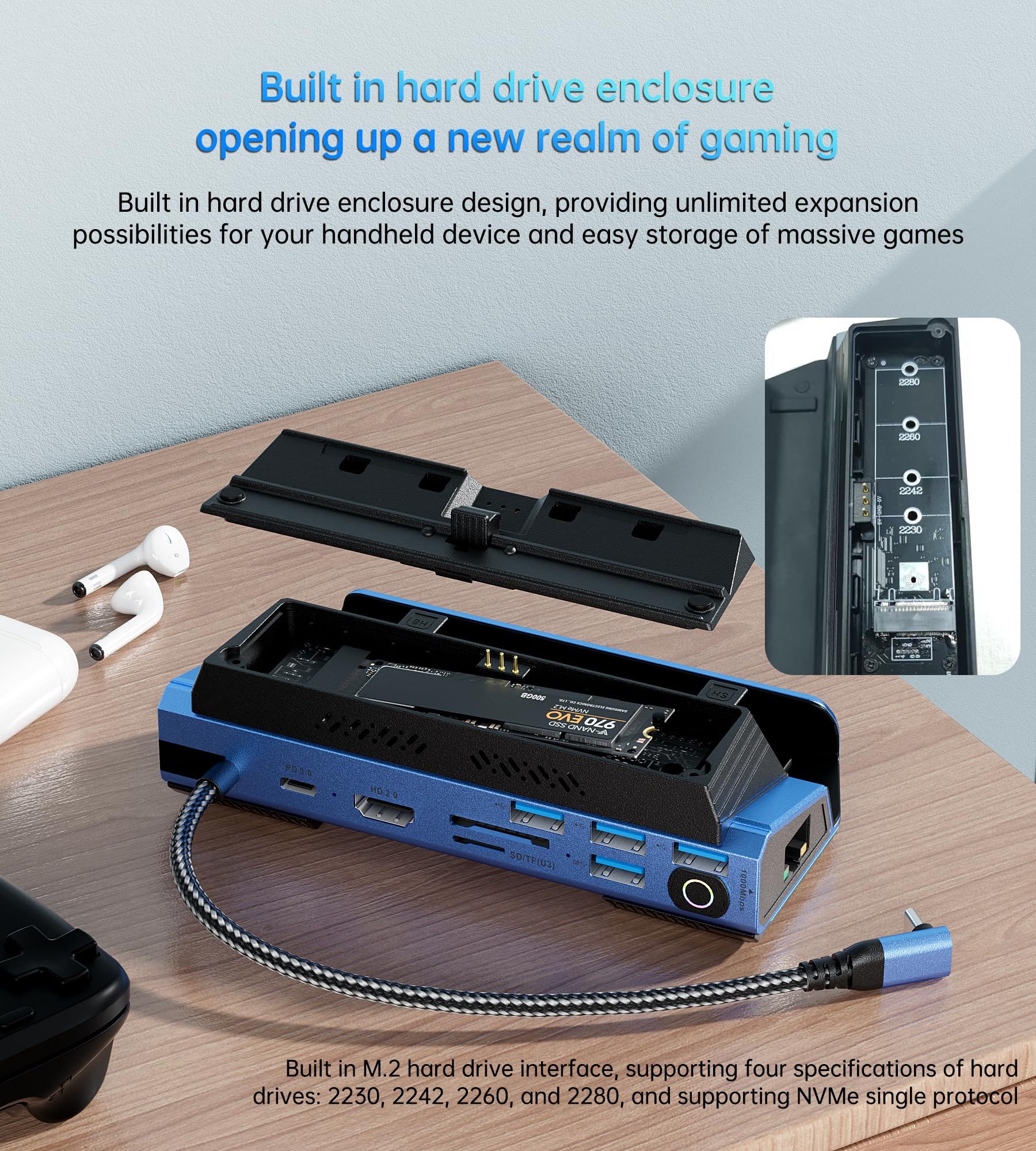 Legion Go/ROG Ally/Steam Deck Dock - 14-in-1 Docking Station