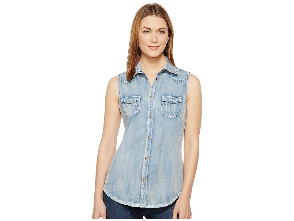 

Tasha Polizzi Katie Shirt (Washed Denim) Women's Clothing, Blue