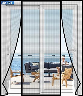 Magnetic Screen Door Upgraded PET Mesh Stronger Than Fiberglass and Polyester,Hands Free,Keeps Bugs Out,Pet & Kid Friendly,Suitable for Sliding Door,Large Patio Door and French Door-80''x96''