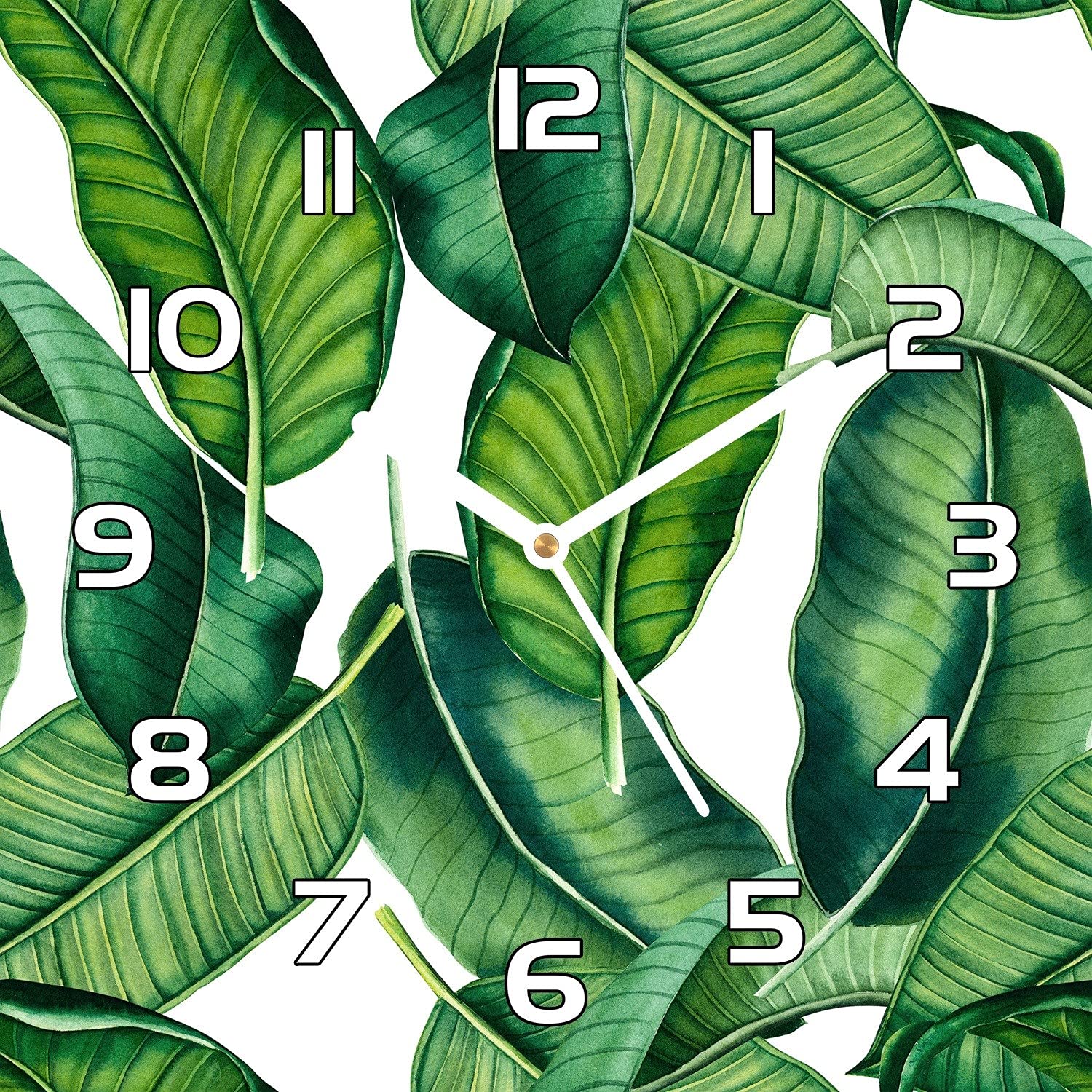 Horloge en verre murale 30x30 cm impression moderne salon cuisine