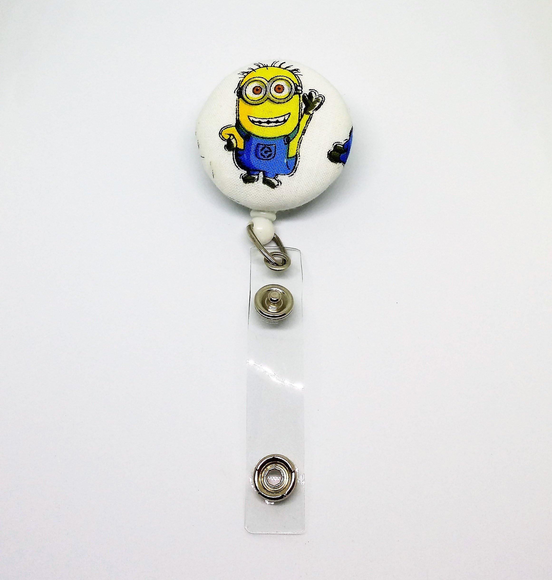 Waving Hello Minion Heavy Duty Badge Reel / ID Holder - Students/Medical Staff/Identification Cards/Name Badges with 360-degree rotating Swivel Alligator Clip