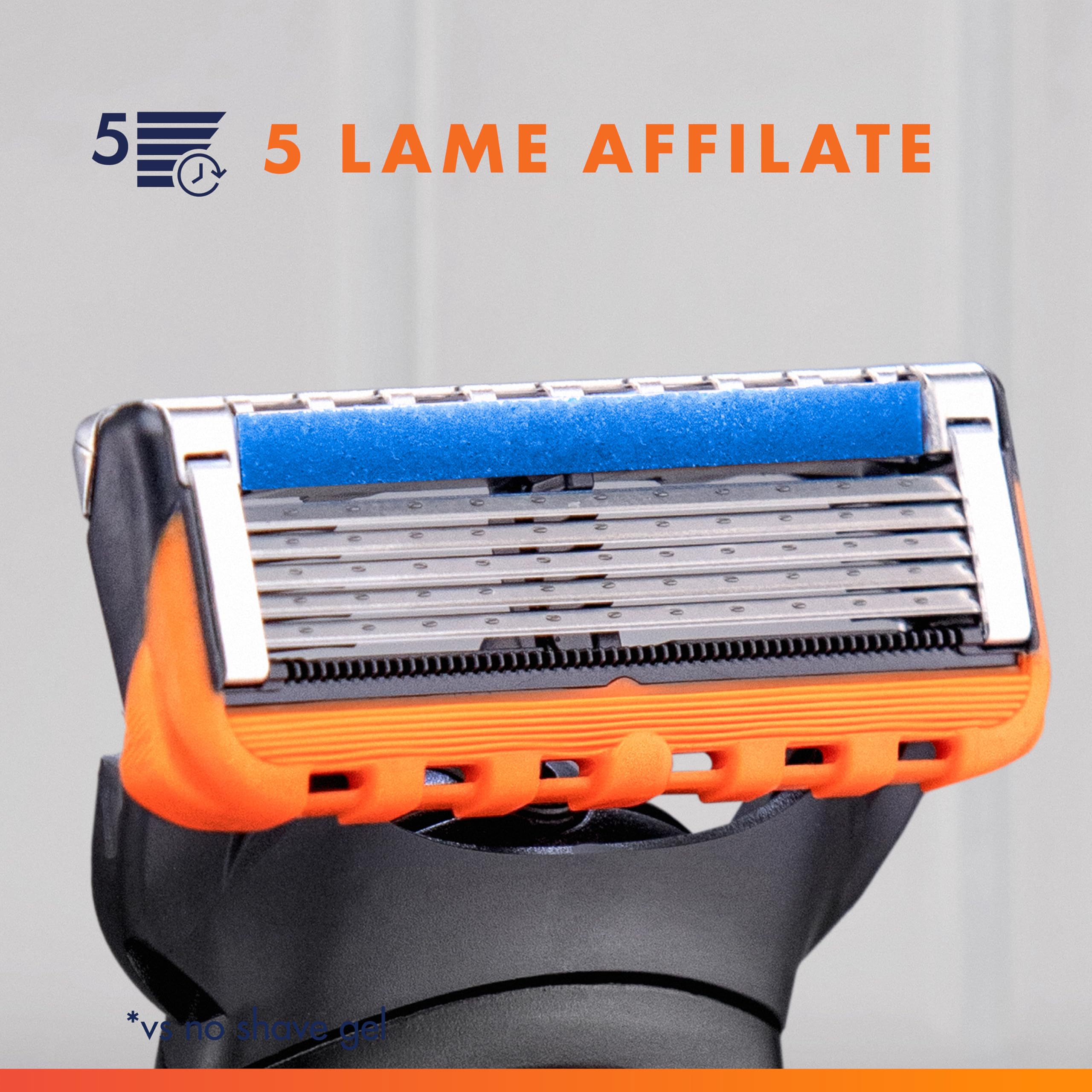 Gillette Fusion 5, 1 Rasoio Barba Manuale e 12 Lamette da Barba di Ricambio per Rasoio Manuale Fusion5, da 5 Lame, Rasatura Scorrevole con Striscia Lubrificante, Fino a 1 Mese di Rasatura per Lametta