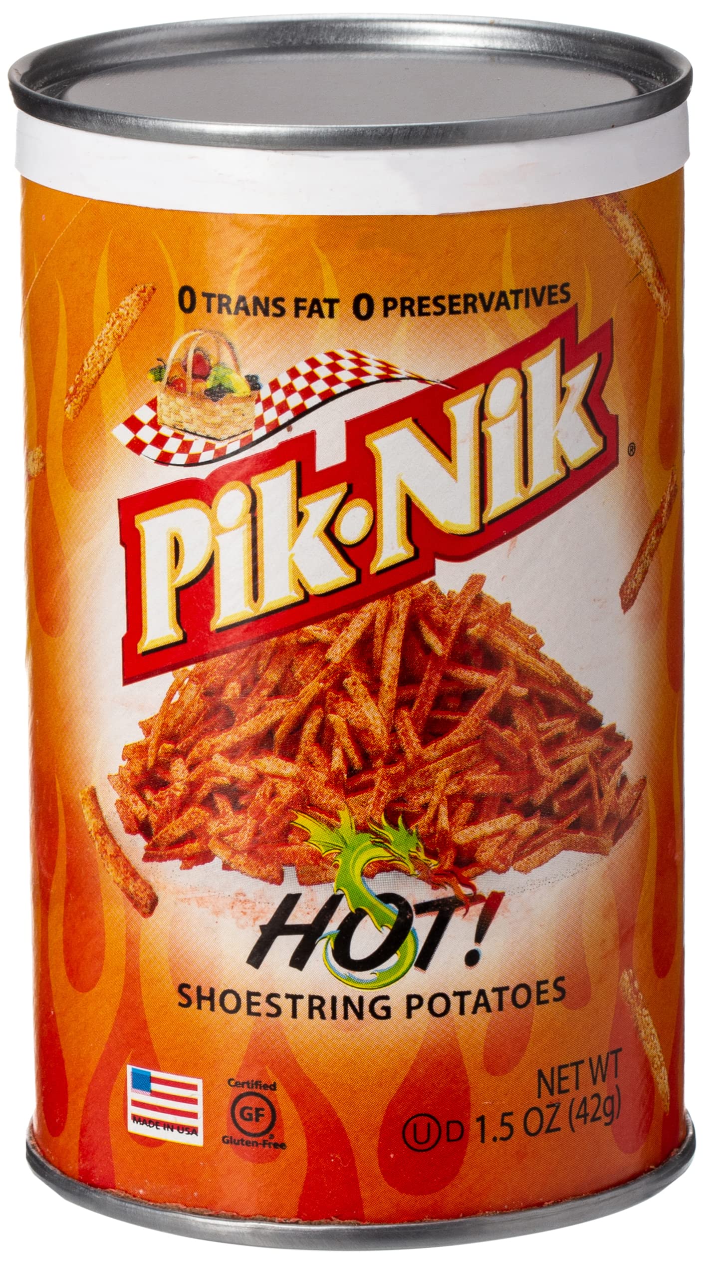 Pik-Nik Hot Shoestring Potato Stick Chips 42g (1.5oz)