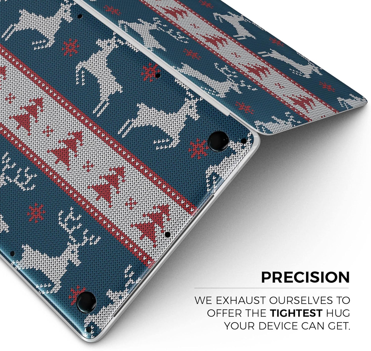 Design Skinz Knitted Ugly Christmas Sweater V3 Full-Body Wrap Scratch Resistant Decal Skin-Kit Compatible with MacBook 13" Pro M1 (A2338)