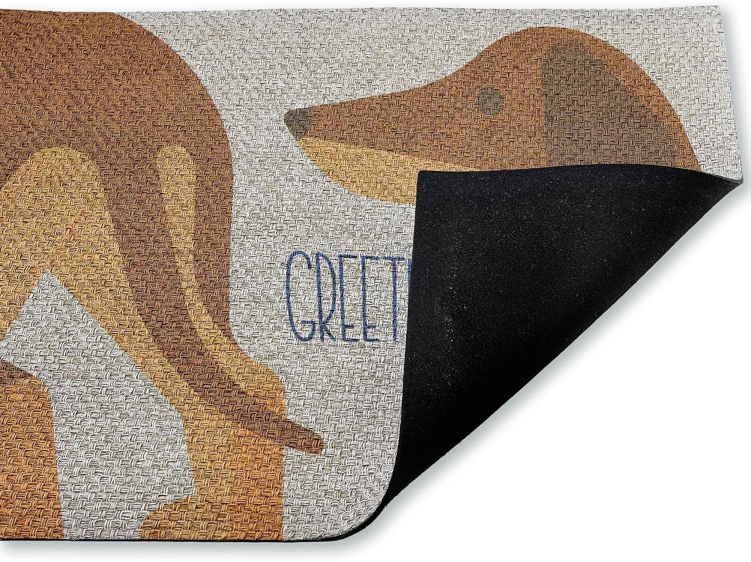 Stupell Industries Greetings Funny Dogs Outdoor Door Mat, Durable Non-Slip Woven Natural Texture Mat with Recycled Rubber Backing, Weather-Resistant Humorous Dog Entry Design by Lil' Rue, 18"x30"