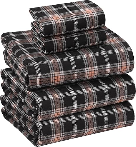 Vista 316 de RUVANTI Juego de sábanas de franela 100% algodón, tamaño matrimonial, 4 piezas, Alpine Serenity Serenidad alpina