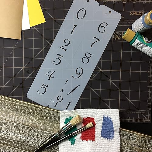 Miniatura 5 de Designer Stencils Plantillas de pastel de números contemporáneos de 1.25 pulgadas, beigesemitransparentes