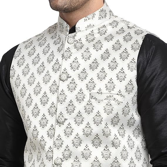ABH Lifestyle Men's Jacquard Stylish Nehru Jacket set.