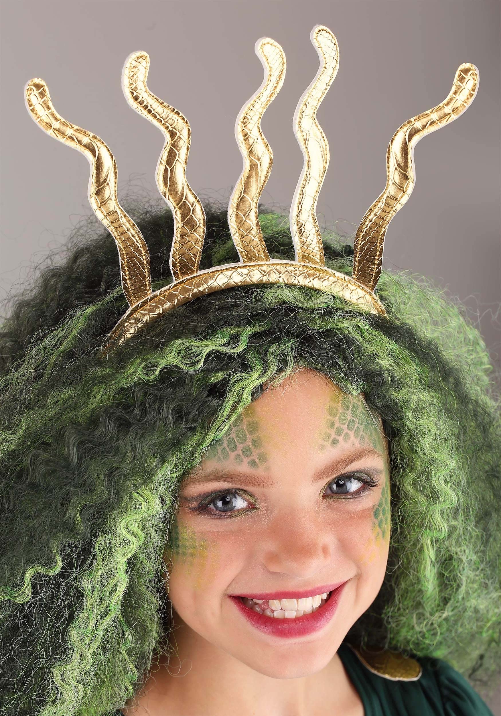 Girls Medusa Halloween Costume - X-Small, Greek Mythology Dress With Belt & Headband - View #4