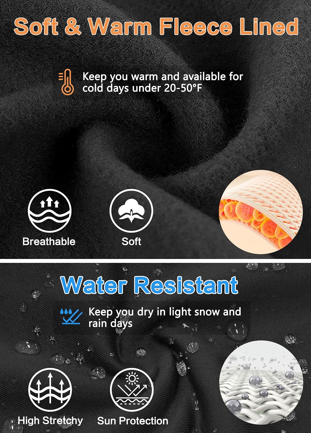 MIVEI Women's Fleece Lined Pants Winter Warm Leggings Water Resistant Flare Bootcut Hiking Thermal Outdoor Cargo Pockets