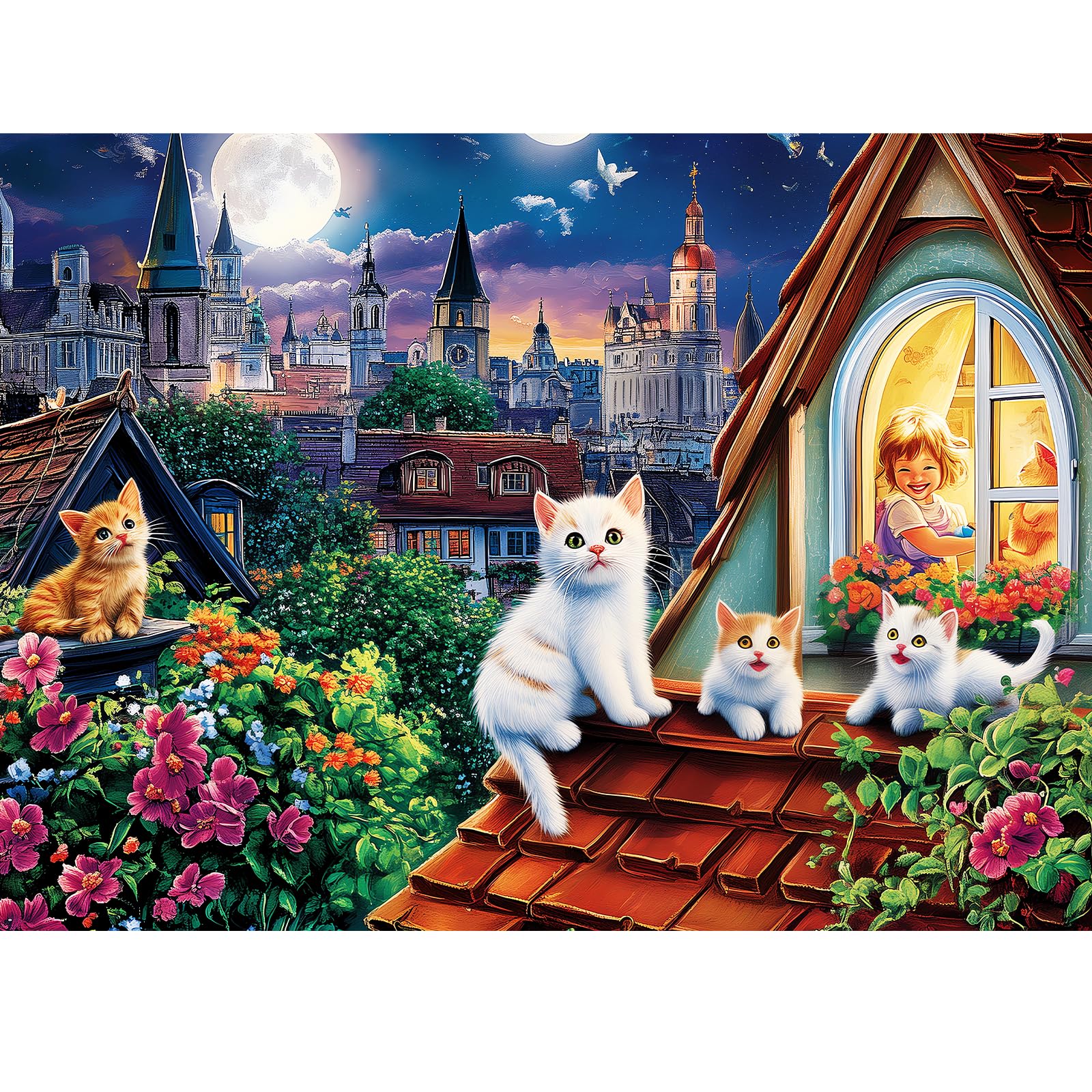 VOLUVOLU 500 Piece Cat Puzzles for Adults, Funny Kitten Jigsaw Puzzles, Animals Puzzles 500 Pieces, Birthday and Barious Holiday Party for Family Kids and Adults, Funny Puzzle for Adults, 20.5x15 in