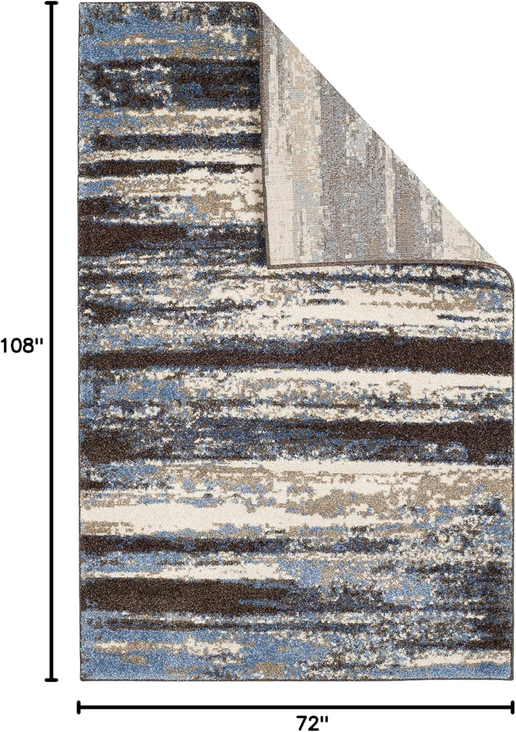 SAFAVIEH Retro Collection Area Rug - 6' x 9', Cream & Blue, Modern Abstract Design, Non-Shedding & Easy Care, Ideal for High Traffic Areas in Living Room, Bedroom (RET2138-1165)