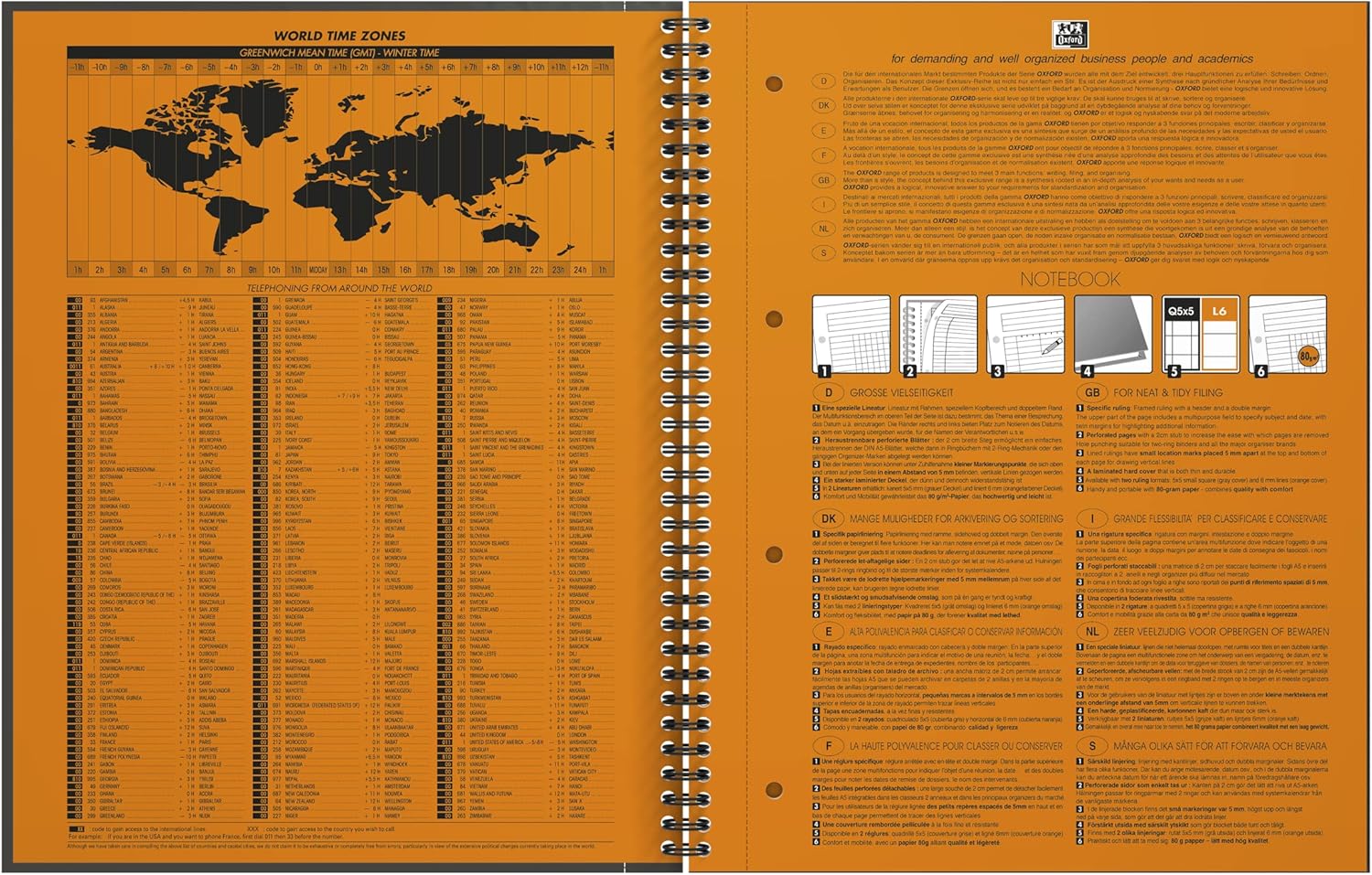 Oxford Office Notebook 100103664 Notebook Pack of 5 Notepads 23 x 29.5 cm 80 g