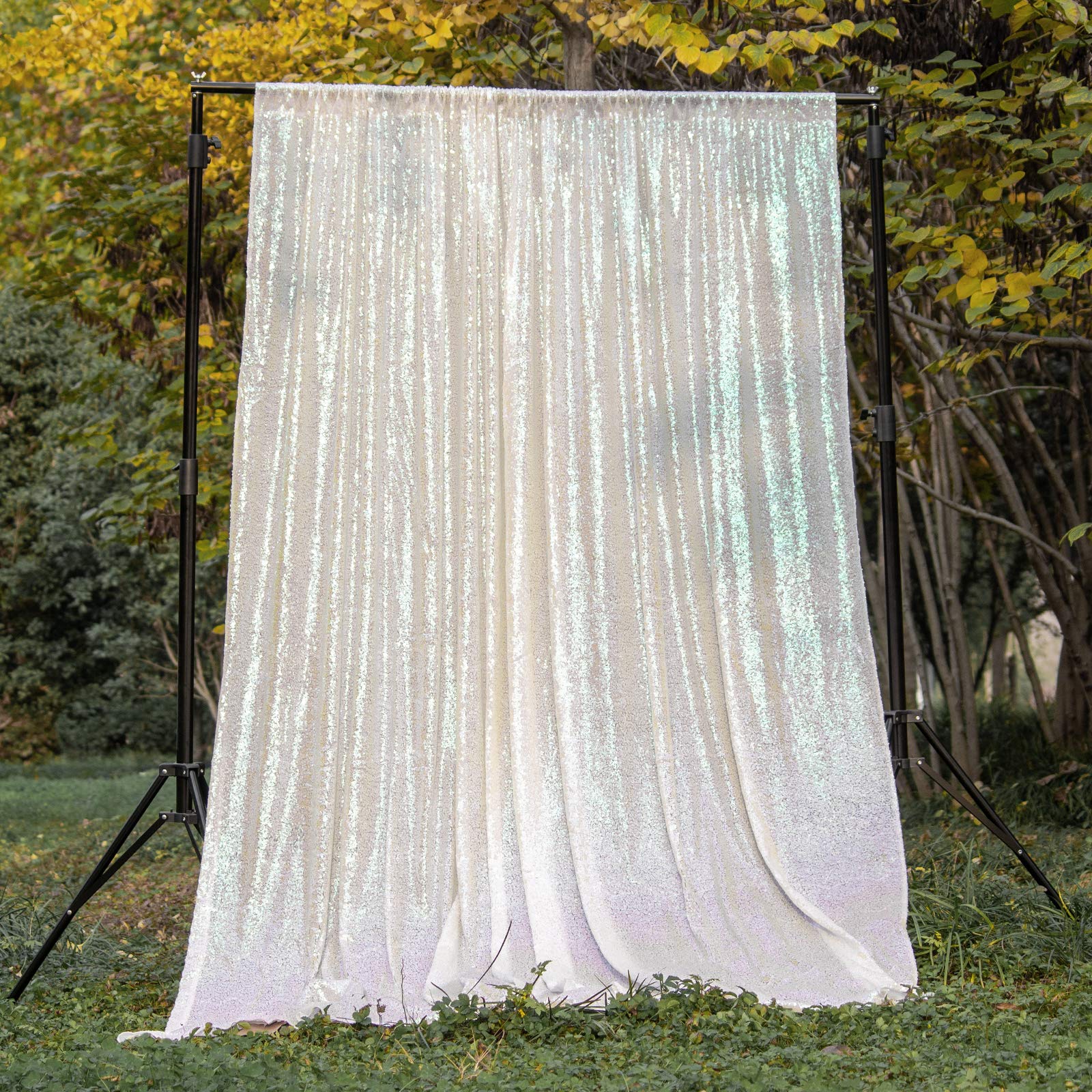 Lot de 4 Rideaux à Paillettes irisées pour Mariage, Anniversaire, fête de Mariage, décoration de fête, 61 x 240 cm
