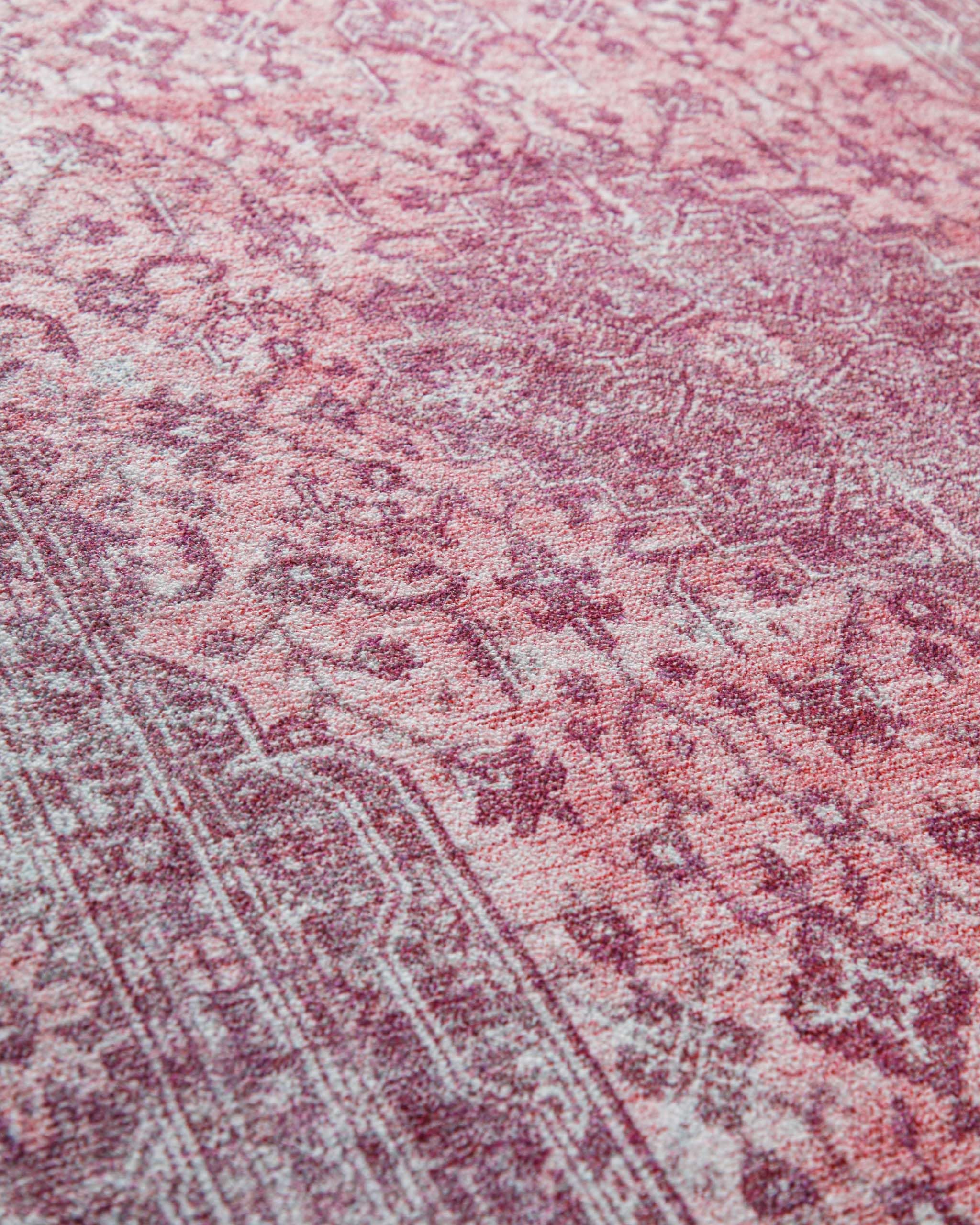 Wecon Home Badteppich Ralph, 80 x 150 cm, Pastell violett | orientalisches Vintage Design, rutschfester TPE-Rücken, waschbar bis 30 °C, OEKO-TEX® zertifiziert