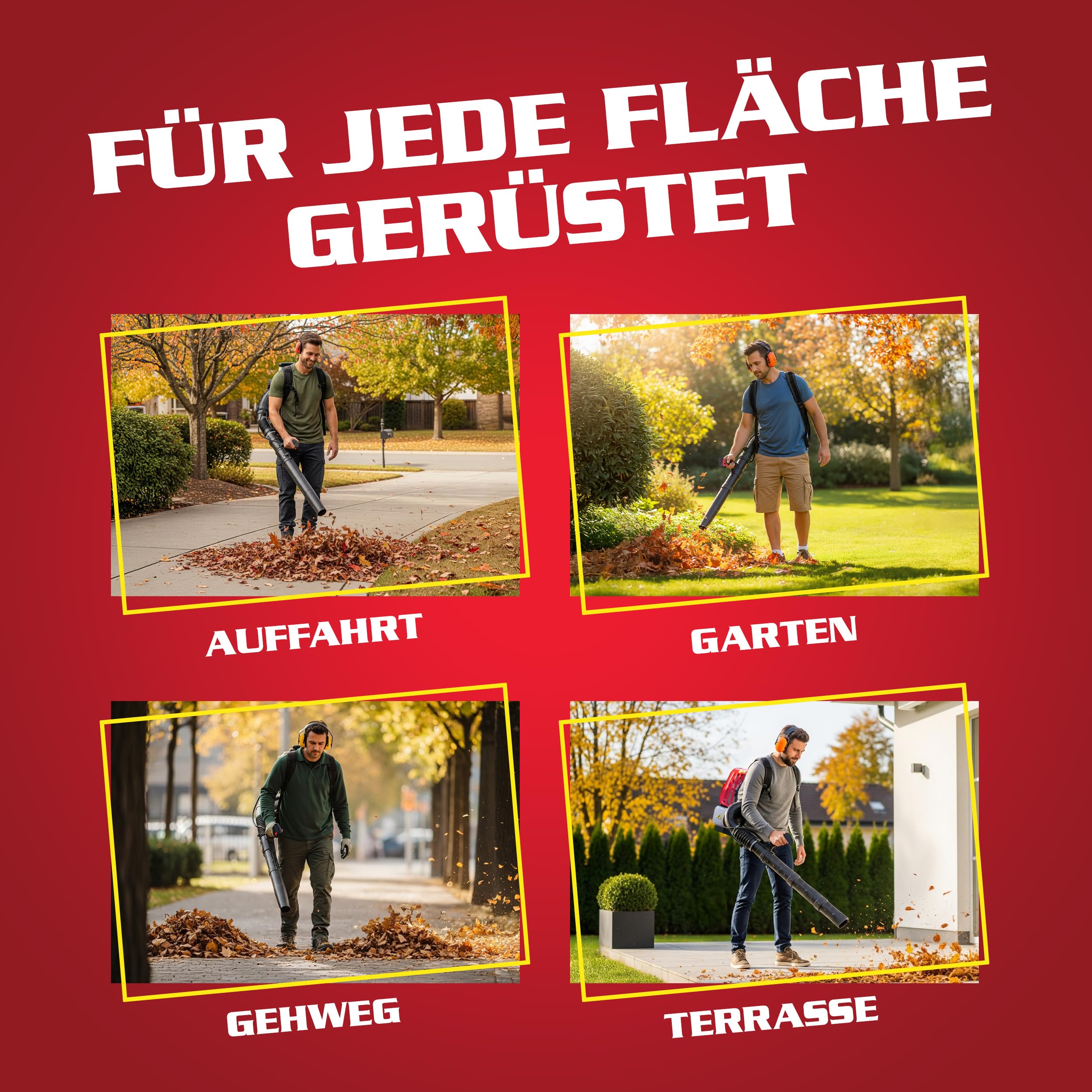 HECHT Benzin Laubbläser 43 cm³ 1,6 PS bis 180 km/h | Laubgebläse mit 792 m³/h Luftleistung, 6,5 kg Gewicht, Einfach-Start und Antivibrations-Rückenaufnahme