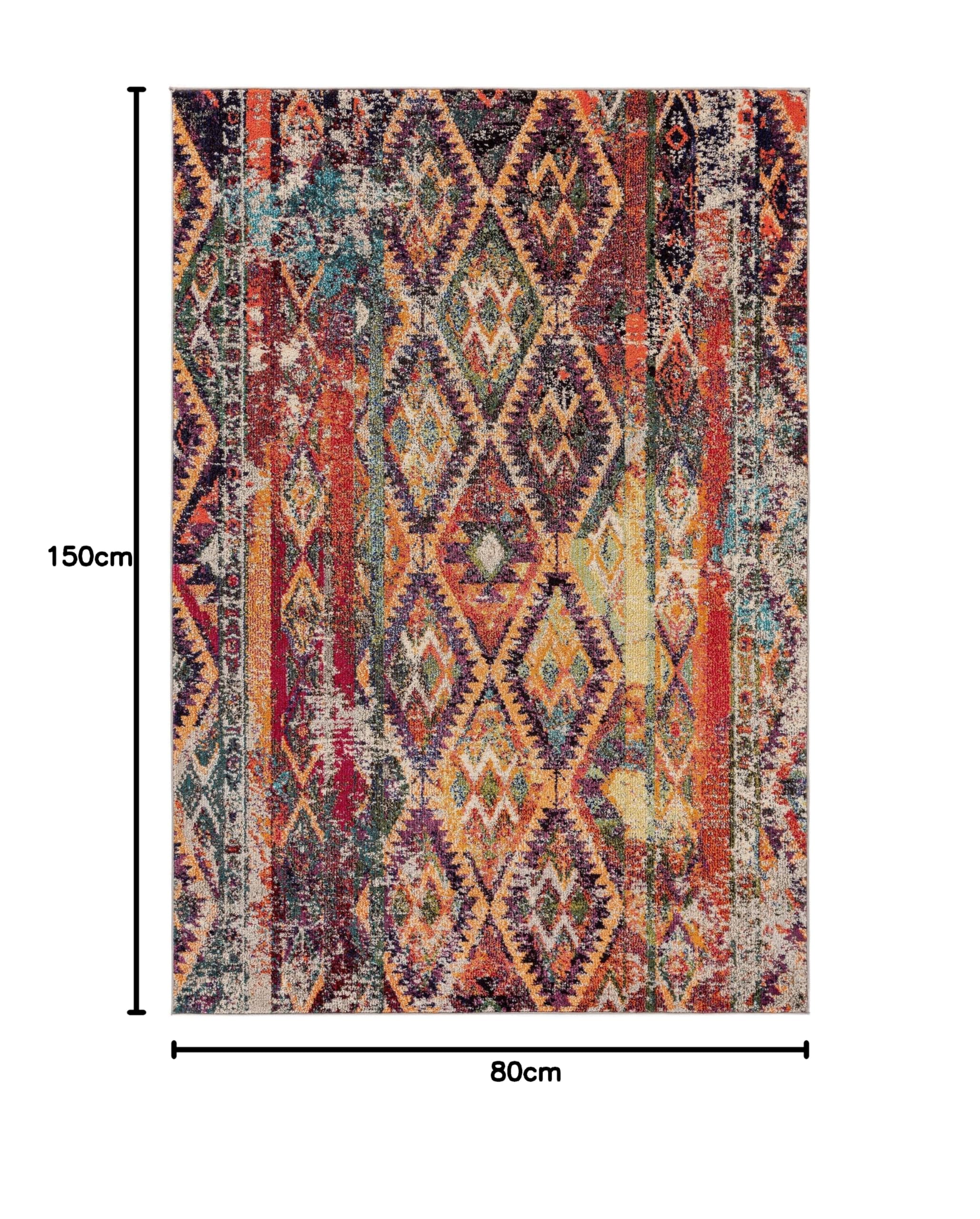 Benuta Casa - Tappeto multicolore, 80 x 150 cm