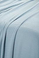 Vista 10 de Cobija 100% algodón Azul claro