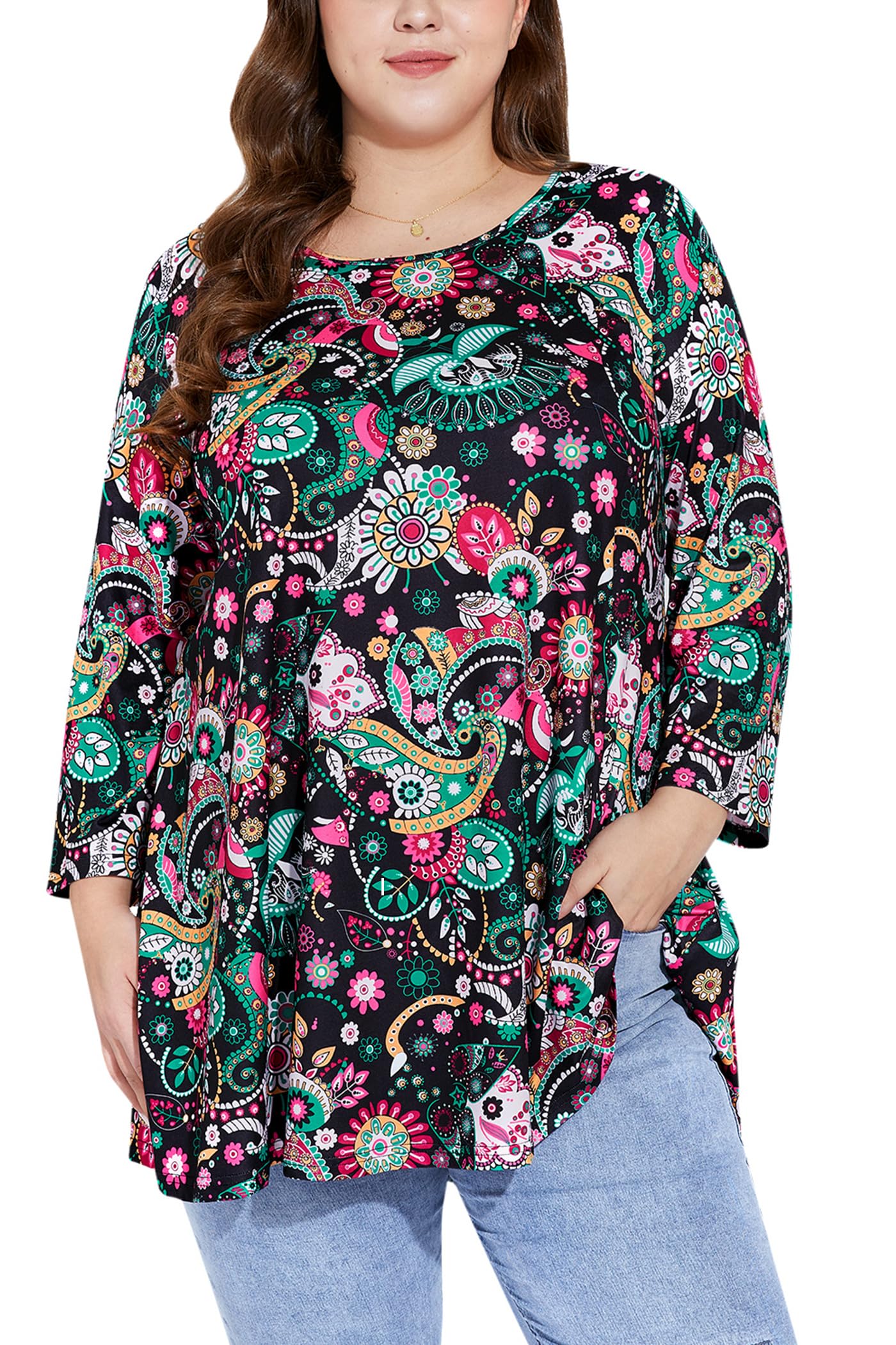 BeadChica Women's Casual Tunic Top - Short Sleeve, Button Down, Ruched For Leggings