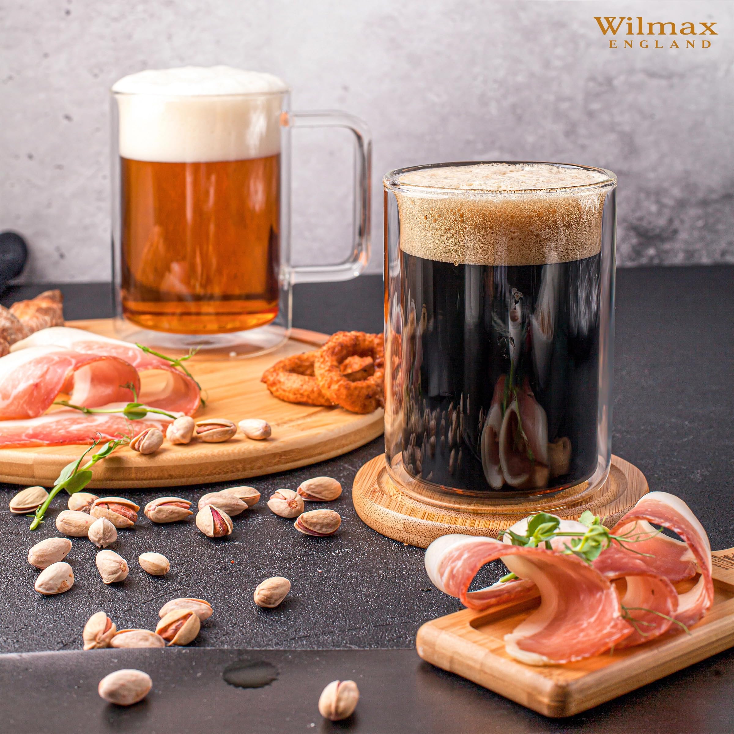 Wilmax | Thermogläser 400 ml | 6er-Set | Doppelwandige Gläser aus Borosilikatglas – Latte Macchiato Gläser, Kaffeegläser & Teegläser | Spülmaschinenfest