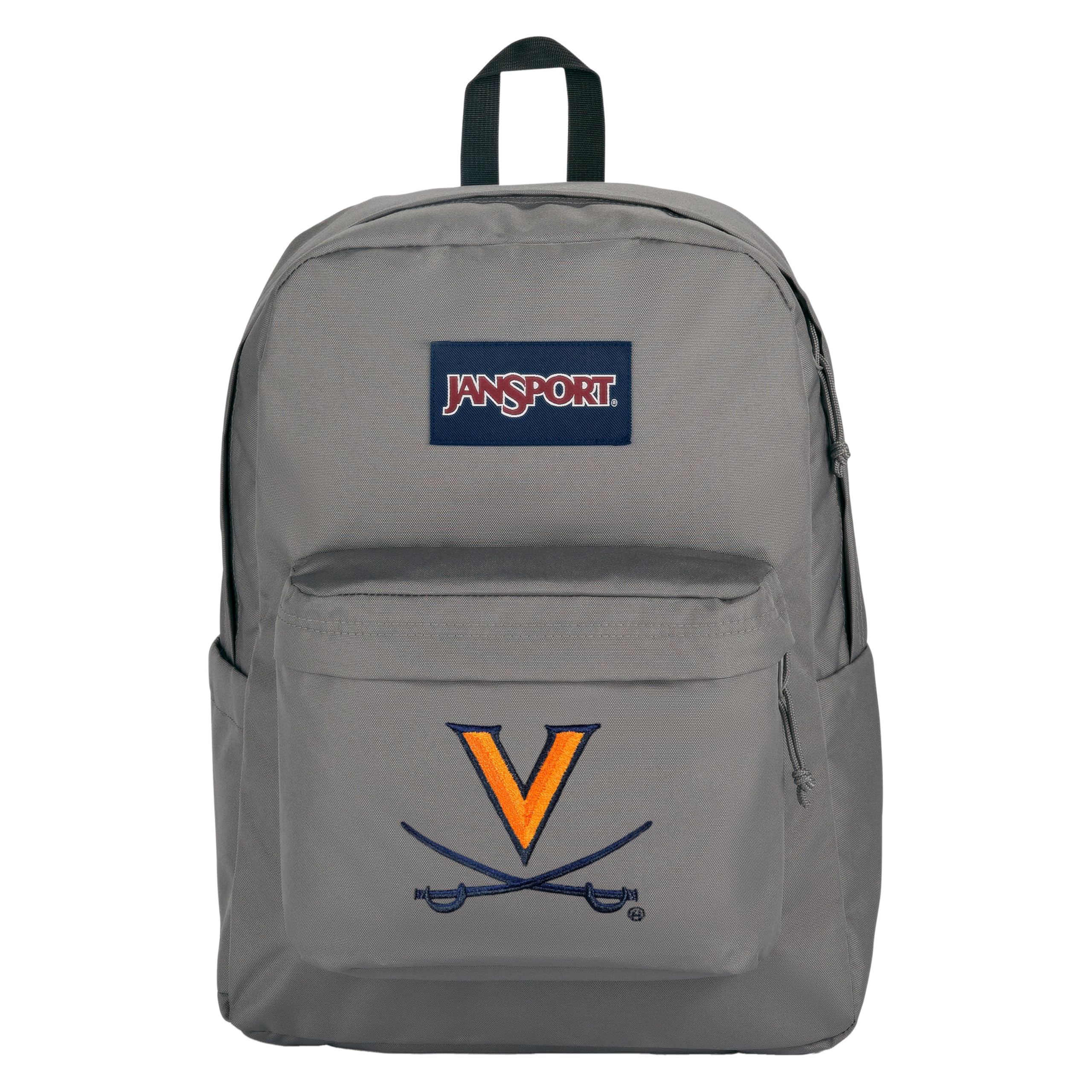 JanSport NCAA Officially Licensed Backpack, Virginia Cavaliers, Superbreak Plus with Padded 15'' Laptop Sleeve, Spacious Computer Bag for Men &amp; Women, Durable Daypack with Bottle Pocket, Graphite Grey