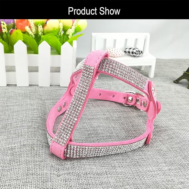 Foto 4 de 6 de Newtensina Moda Perro arnes con Diamante y Correa Bling Linda Perro arnes Cachorros arnes con Correa…