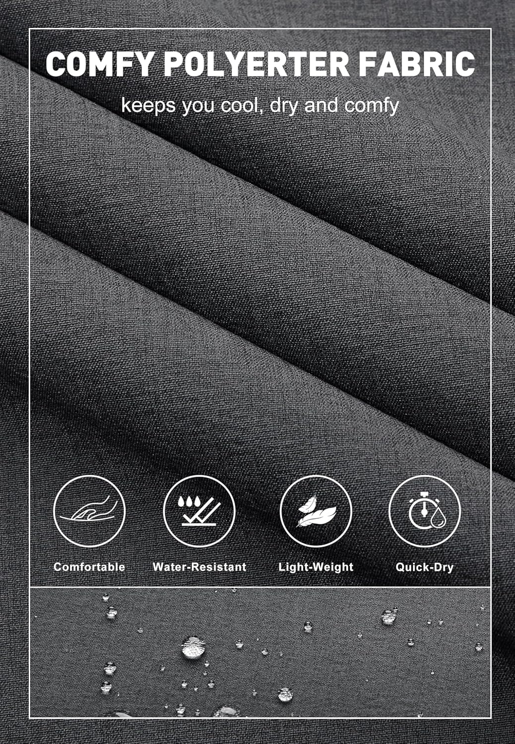 Men's Golf Pants 30"/32"/34" Lightweight Stretch Work Dress Office Travel Slacks Business Casual Trousers - Image 5