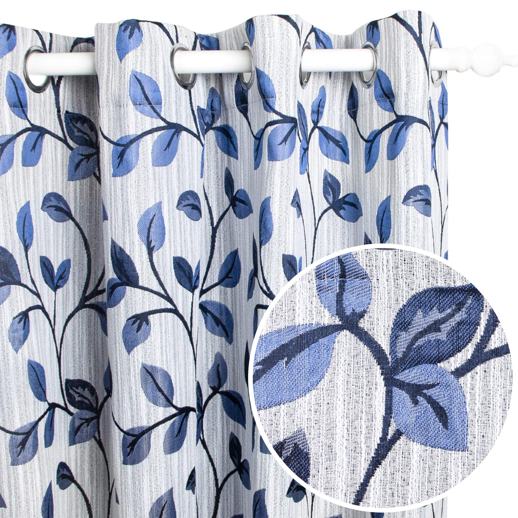 Viste tu hogar Cortina Decorativa Opaca con Ojales, Estilo Simple y Elegante, para Salón, Habitación y Dormitorio, 1 Pieza, 150X260 CM, Azul