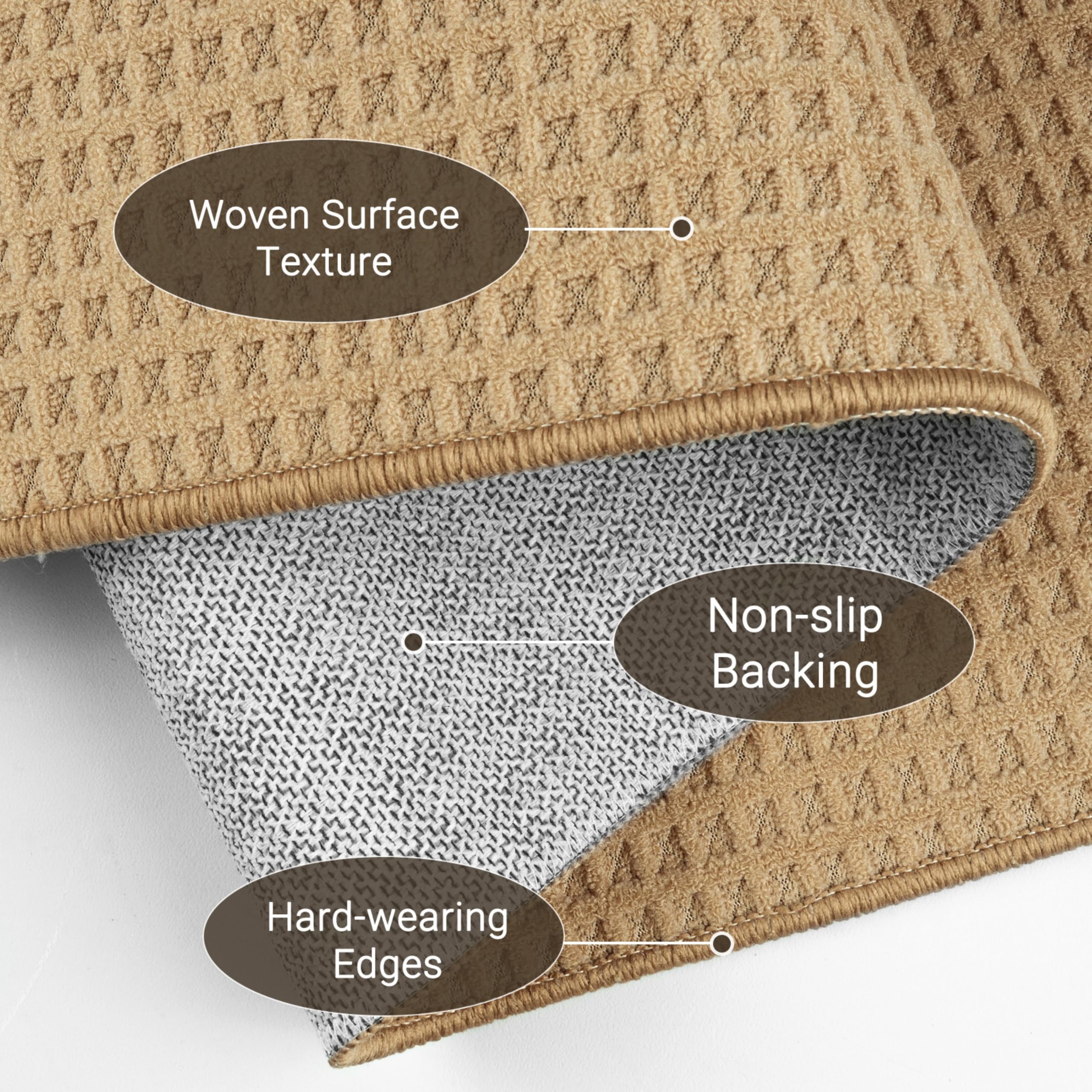 Capslpad Teppich Läufer Flur 80x300 cm, rutschfest Waschbar Lang Teppichläufer Modern Kurzflor Küchenteppich mit für Eingang, Wohnzimmer, Korridor und Küche, Braun
