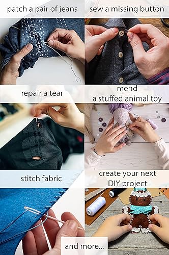 Miniatura 3 de VelloStar Paquete de kits de costura portátiles pequeños y grandes: todos los suministros de costura esenciales y accesorios para reparaciones de