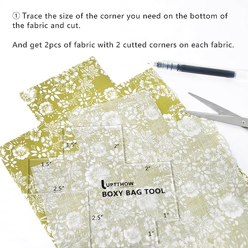 Miniatura 4 de UPTTHOW 3 piezas de herramientas de fabricación de bolsas cuadradas para principiantes, plantillas de acrílico transparente, juego de plantillas de