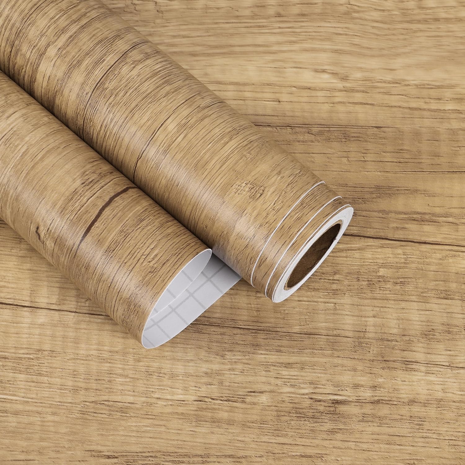 Natural Oak Wood Contact Paper Rustic Light Brown Wood Peel and Stick Countertops Waterproof Self Adhesive Removable Wooden Wallpaper for Desk Cabinet Vinyl Wrap Brown Wall Paper 15.7"x472"