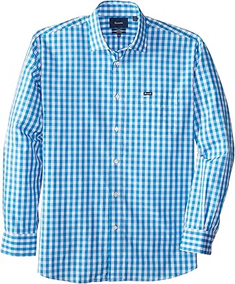 blue gingham shirt men