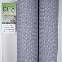 Vista 43 de KCS 2 piezas de tela de costura de algodón Aida de punto de cruz de 15 x 18 pulgadas (blanco antiguo, 14 unidades)