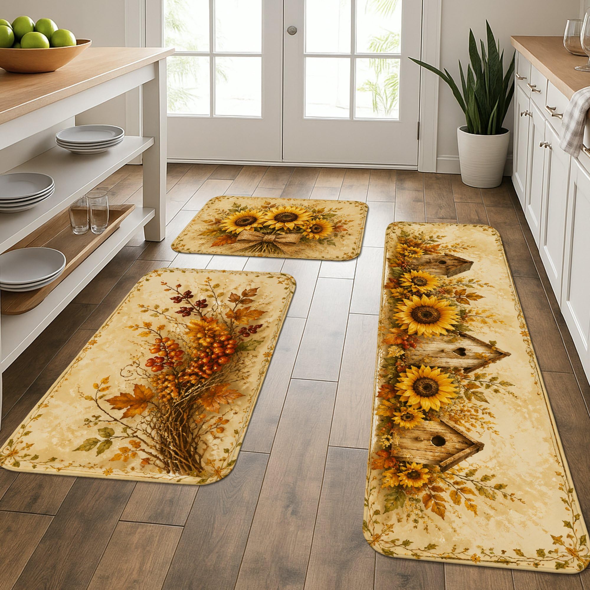Tapis de cuisine style ferme pour habiller l'évier et la buanderie