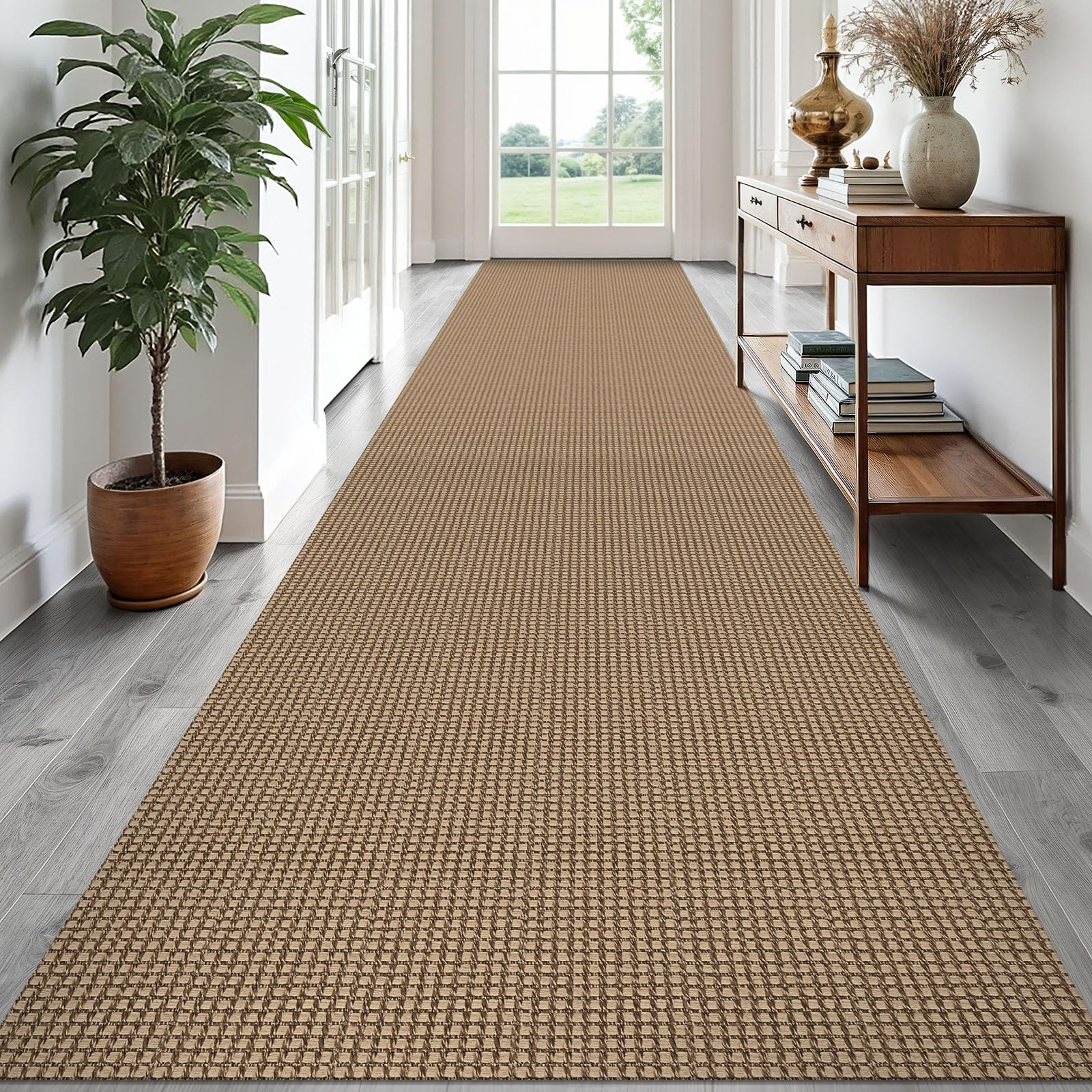 EARTHALL Runner Rug 3x18 Ft Washable Runners for Hallways Extra Long Woven Non Slip Entryway Runner Braided Kitchen Runner Indoor Outdoor Carpet