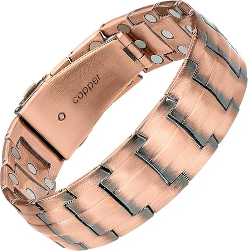 Miniatura 6 de MagnetRX Pulsera de cobre 3X Strength  99.9% de cobre puro para hombres con imanes  Cierre plegable de alta calidad y longitud de pulsera ajustable