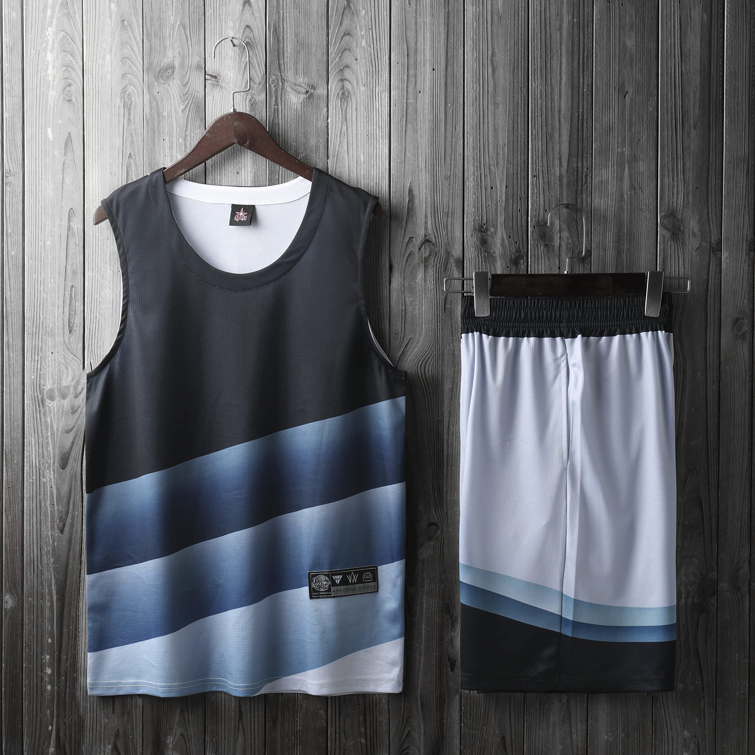 LAIFU Camiseta de Baloncesto Personalizada para niños Adultos-Playeras y Shorts de Baloncesto Personalizados