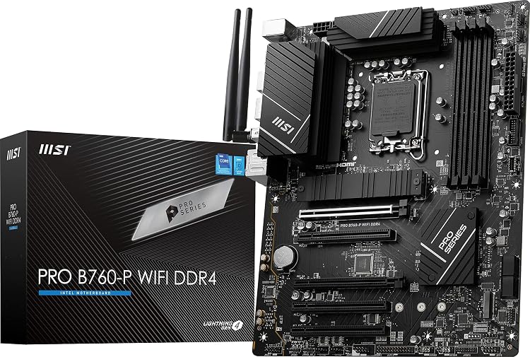 MSI PRO B760-P WiFi DDR4 ATX Motherboard | LGA 1700, PCIe 4.0, Wi-Fi 6E for 12th-14th Gen Intel